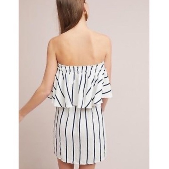 Faithfull the brand striped linen strapless dress size Small - Picture 2 of 15